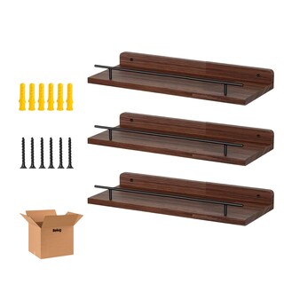 Foto 1 | Repisas Flotantes Belug Madera Estantes 3pcs Marron Oscuro