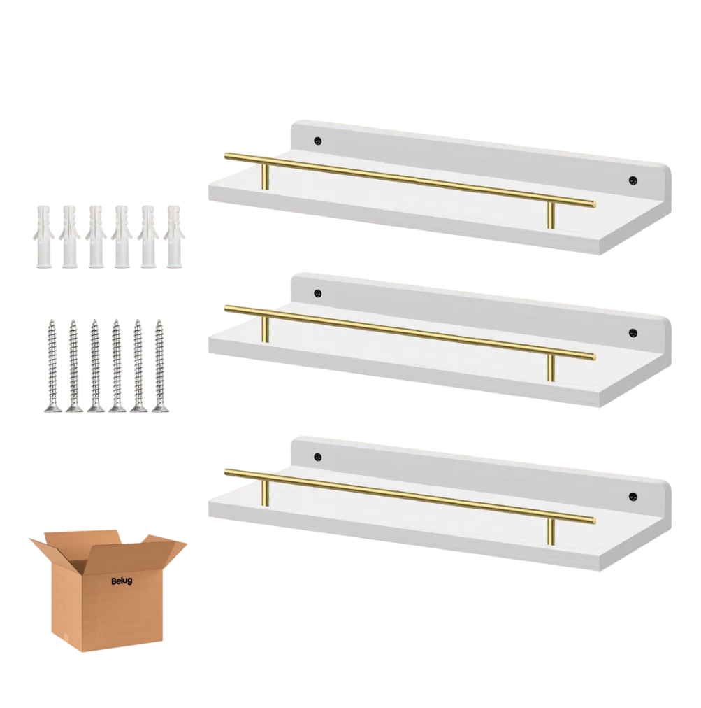 Foto 2 pulgar | Repisas Flotantes Belug  Madera Estantes 3pcs Blanco