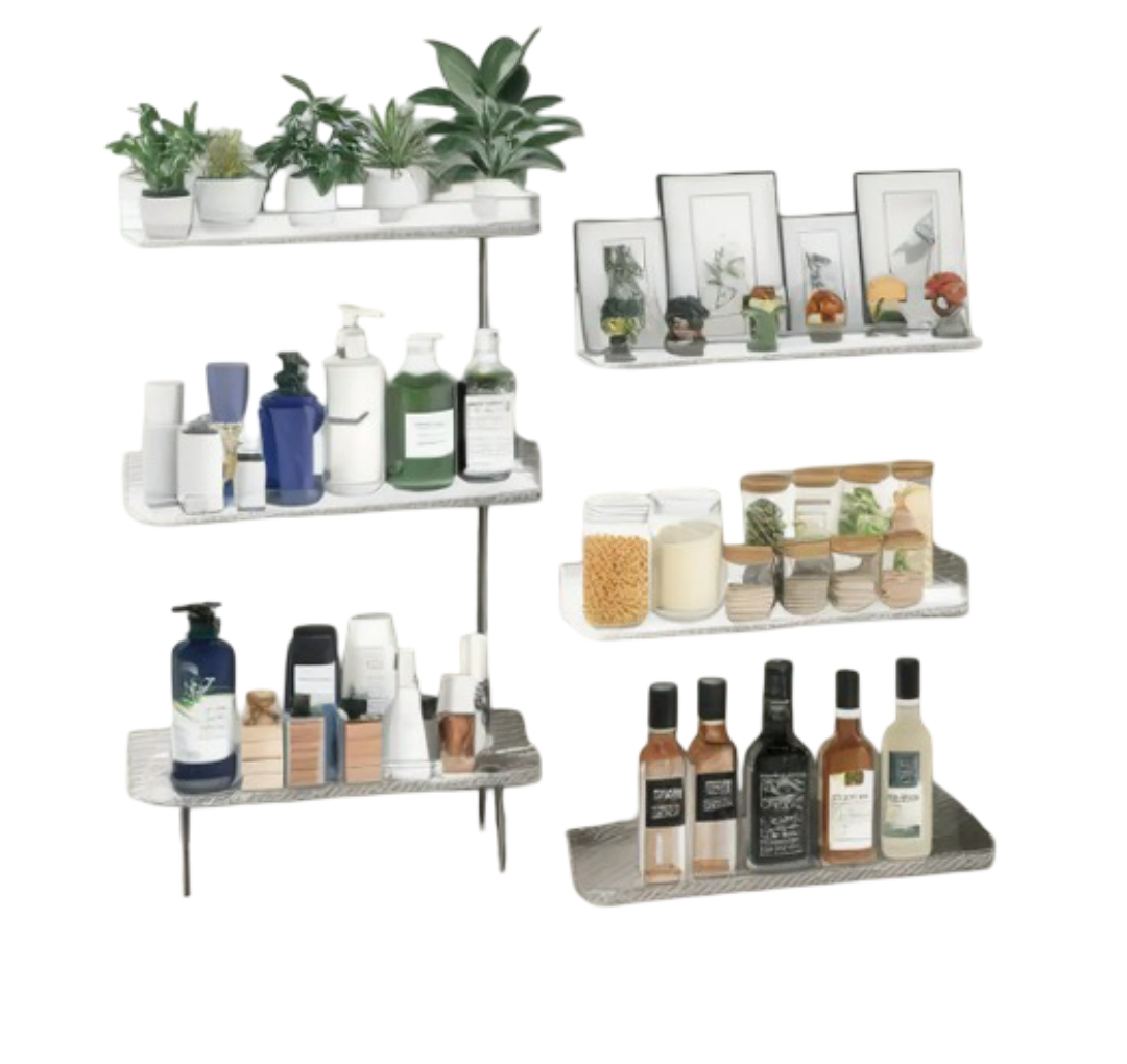 Xtellar Set De 6 Repisas Flotantes Minimalistas En Acrílico