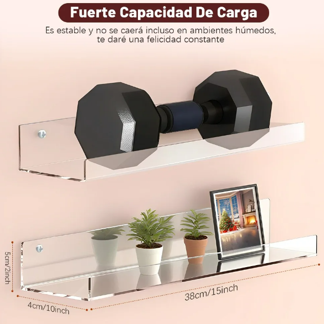 Foto 2 | Xtellar Set De 6 Repisas Flotantes Minimalistas En Acrílico
