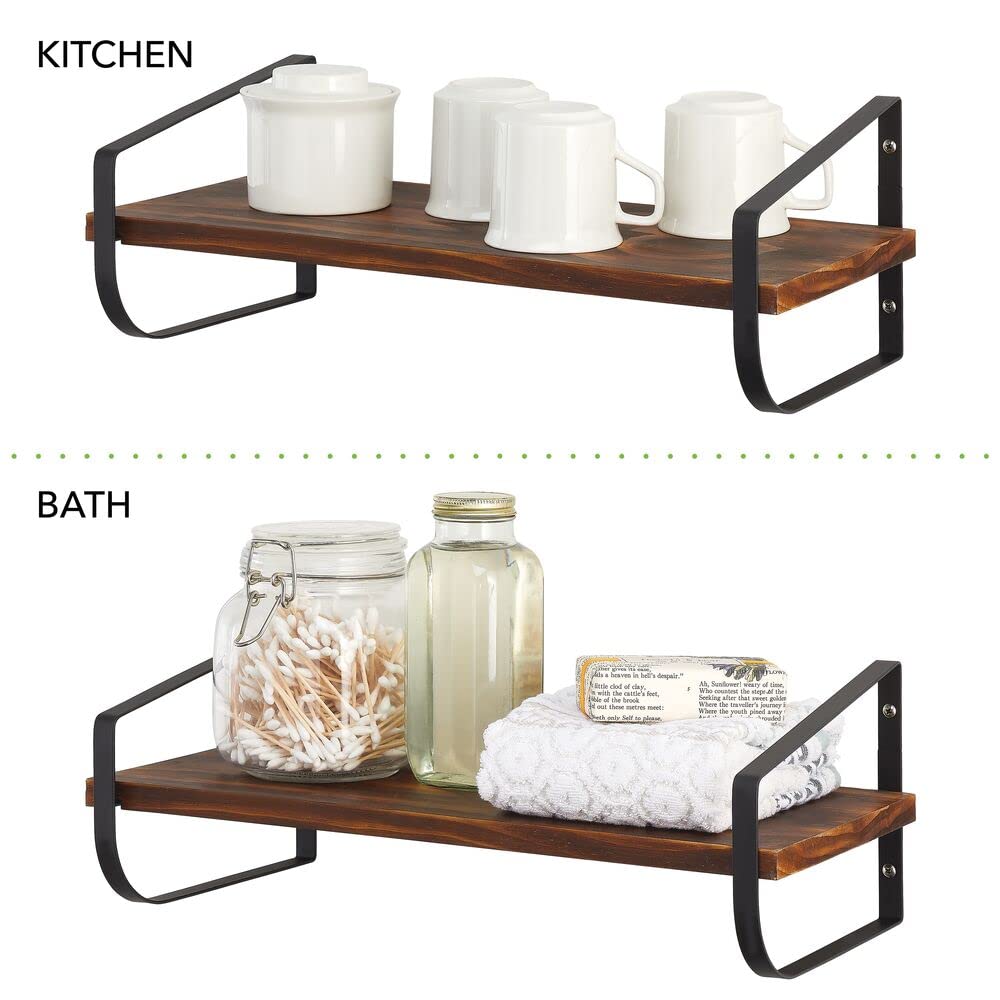 Foto 6 | Estantería Flotante Mdesign  Moderna Y Estrecha  Negro/natural - Venta Internacional.