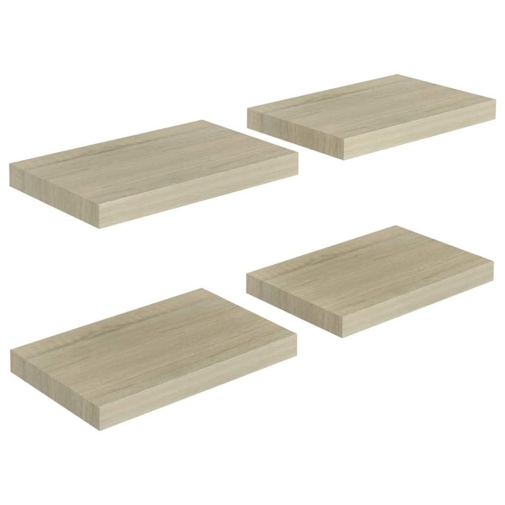 Estantería De Pared Vidaxl Floating  4 Unidades  Madera De Roble  40 X 23 X 4 Cm  Mdf - Venta Internacional.