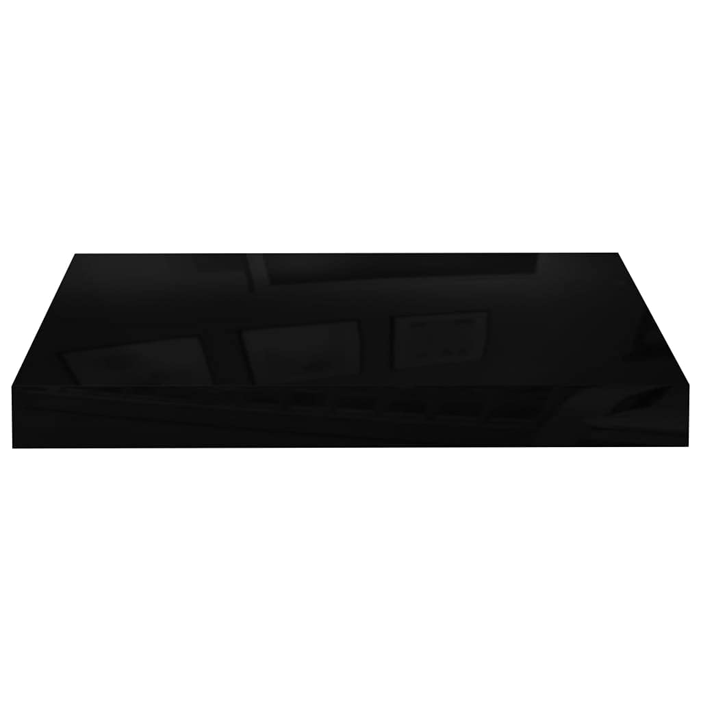 Foto 4 | Estantería Flotante De Pared Vidaxl  Moderna  De Mdf Negro Brillante - Venta Internacional.