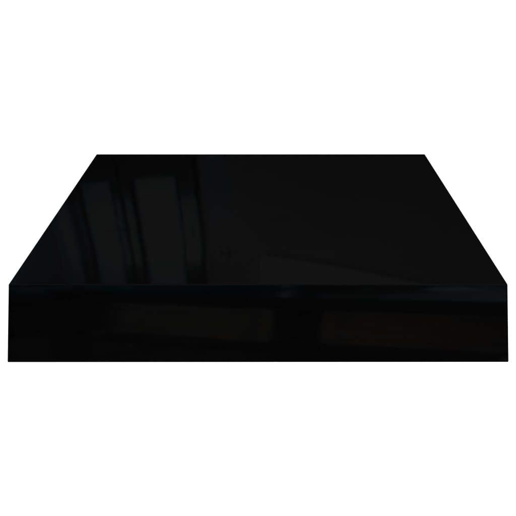 Foto 5 | Estantería Flotante De Pared Vidaxl  Moderna  De Mdf Negro Brillante - Venta Internacional.