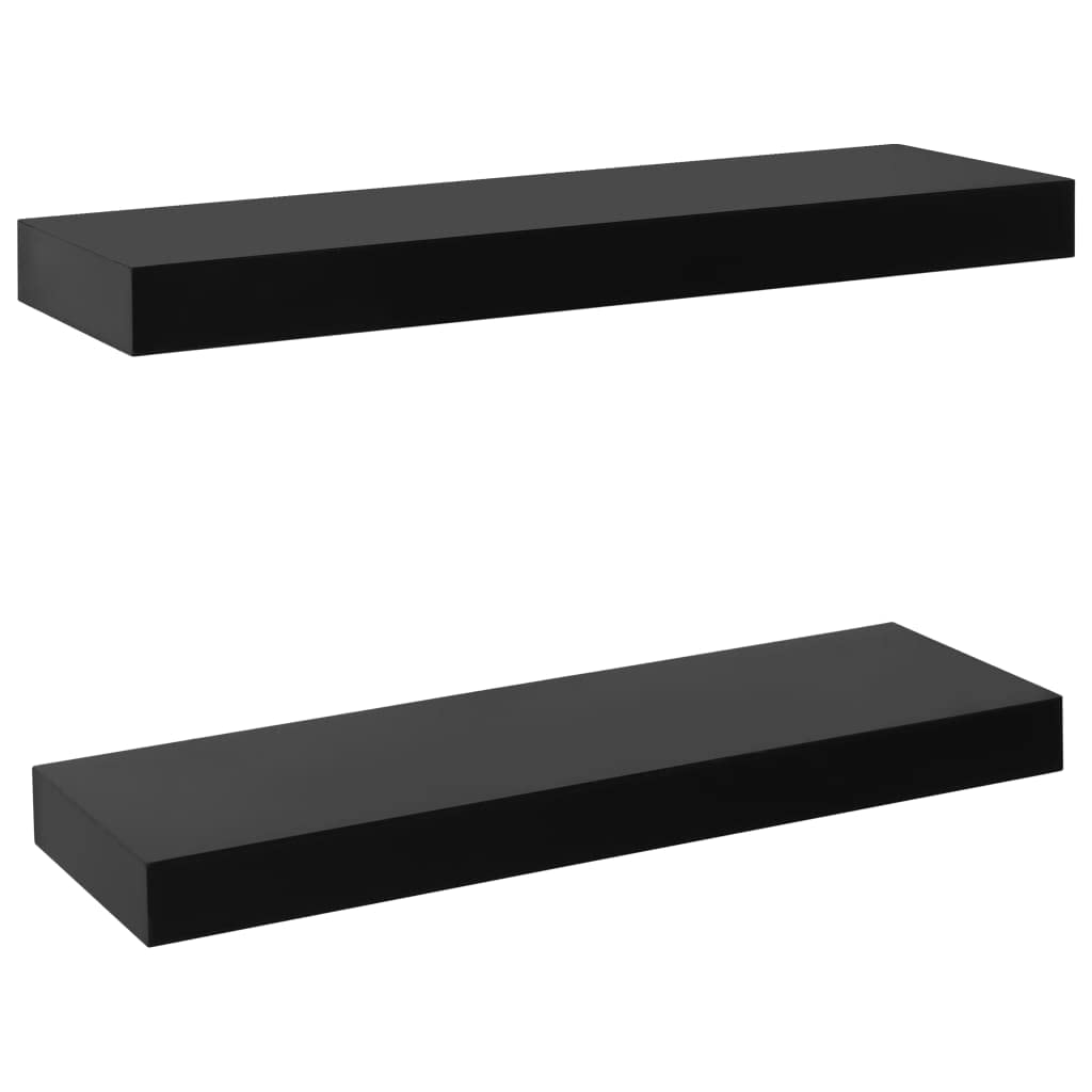 Estantería Flotante De Pared Vidaxl Negra  40 X 20 X 4 Cm  Mdf  2 Unidades - Venta Internacional.