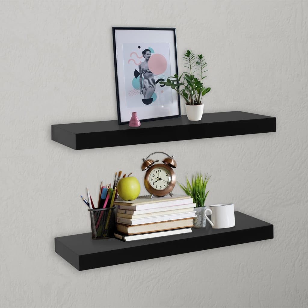 Foto 3 pulgar | Estantería Flotante De Pared Vidaxl Negra  40 X 20 X 4 Cm  Mdf  2 Unidades - Venta Internacional.