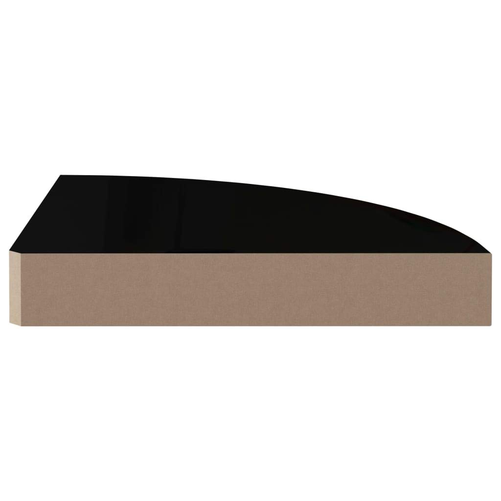 Foto 4 pulgar | Estantería Esquinera Flotante Vidaxl  Negro Brillante  25 X 25 X 4 Cm  Mdf - Venta Internacional.