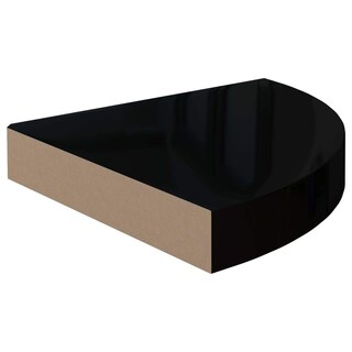 Foto 4 | Estantería Esquinera Flotante Vidaxl Negro Brillante 25 X 25 X 4 Cm Mdf - Venta Internacional.