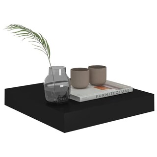 Foto 3 | Estantería De Pared Vidaxl Flotante Negra 23 X 23 5 X 4 Cm Mdf 2 Unidades - Venta Internacional.
