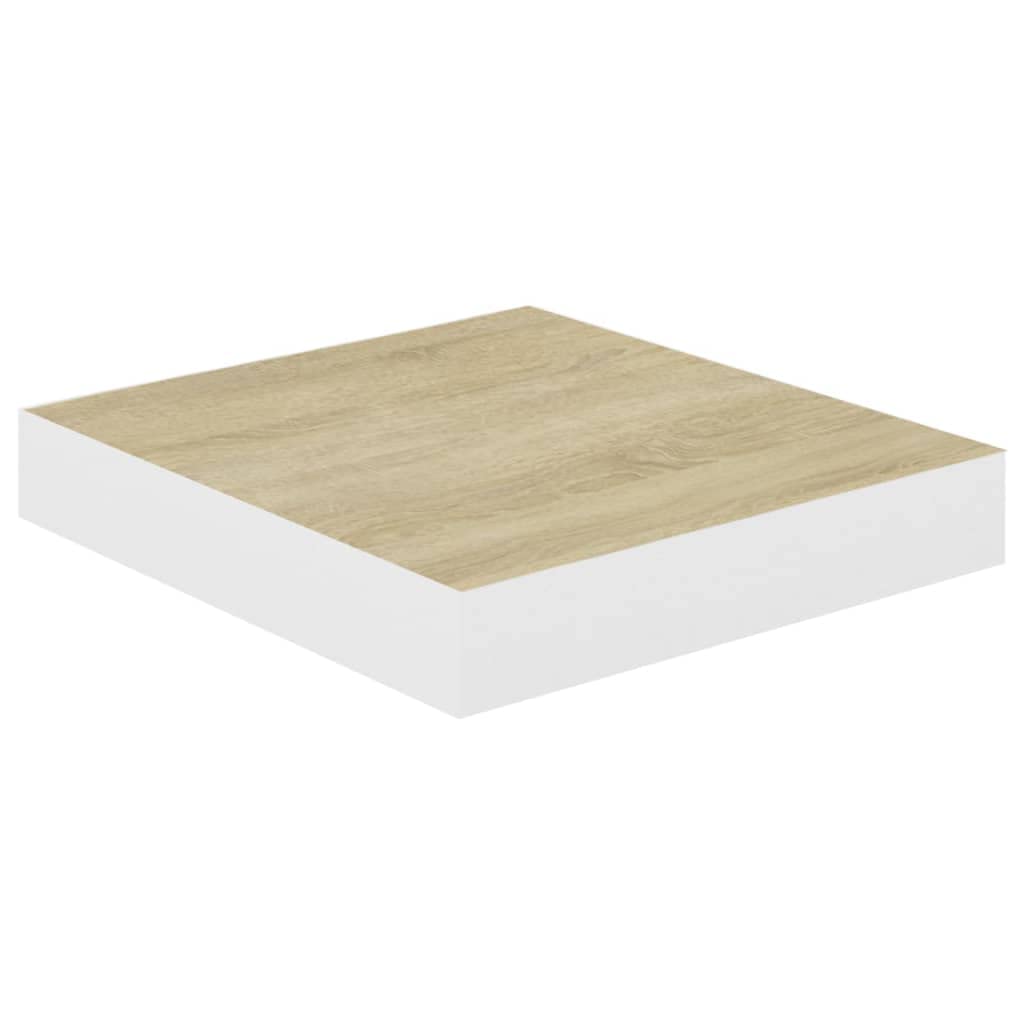 Estantería De Pared Vidaxl Flotante Fácil De Instalar  Diseño En Roble Y Blanco - Venta Internacional.