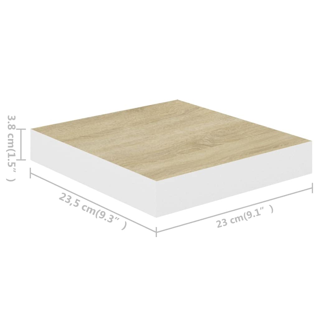 Foto 7 | Estantería De Pared Vidaxl Flotante Fácil De Instalar  Diseño En Roble Y Blanco - Venta Internacional.