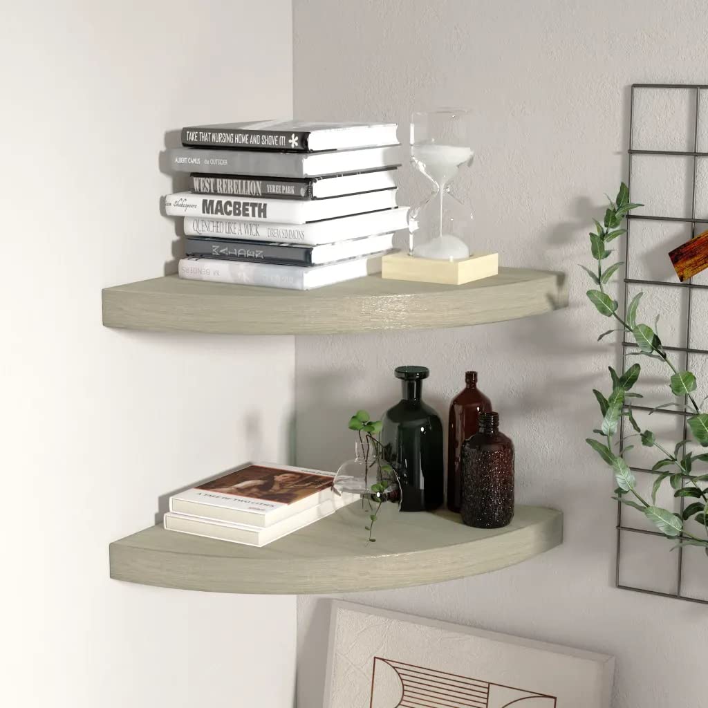 Estantería De Esquina Vidaxl  Roble Flotante  35 X 35 X 4 Cm  2 Unidades  Mdf - Venta Internacional.