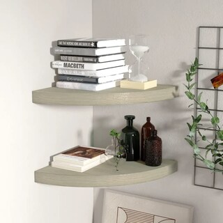 Foto 1 | Estantería De Esquina Vidaxl Roble Flotante 35 X 35 X 4 Cm 2 Unidades Mdf - Venta Internacional.
