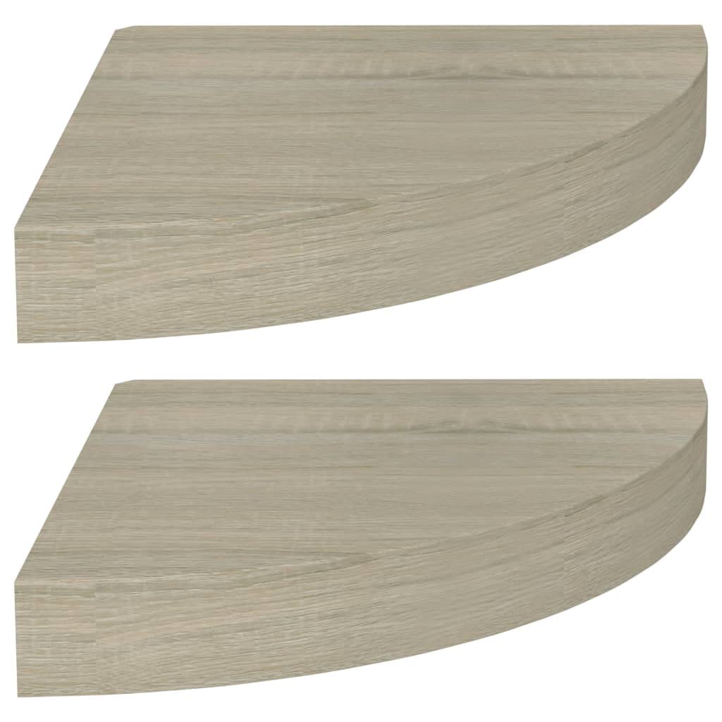 Estantería De Esquina Vidaxl  Roble Flotante  25 X 25 X 4 Cm  2 Unidades  Mdf - Venta Internacional.