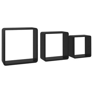 Foto 4 | Juego De Estantes Wall Cube Vidaxl Mdf Negro Duradero (3 Estantes) - Venta Internacional.