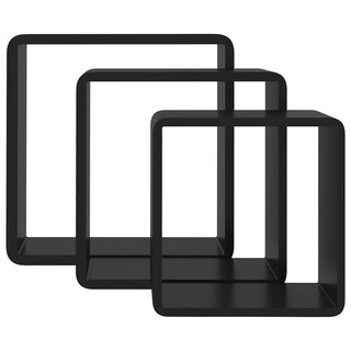 Foto 6 | Juego De Estantes Wall Cube Vidaxl Mdf Negro Duradero (3 Estantes) - Venta Internacional.