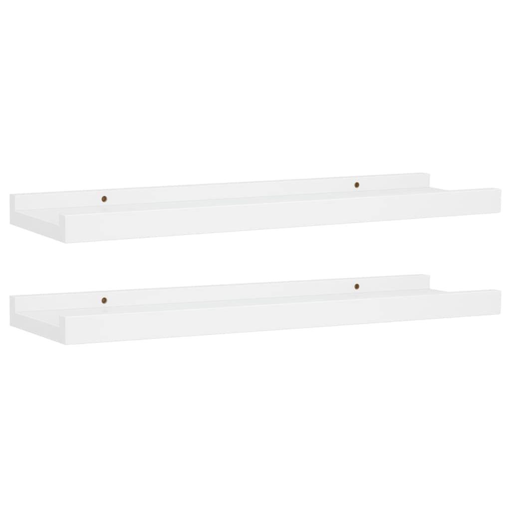 Juego De 2 Estantes Con Repisa De Pared Vidaxl  Color Blanco - Venta Internacional.