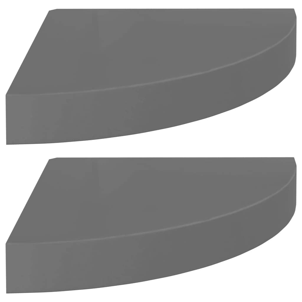 Estantes De Esquina Flotantes Vidaxl  Color Gris Brillante  Juego De 2 - Venta Internacional.