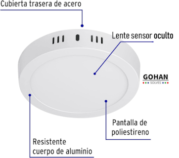 Foto 4 | Lámpara Plafón Sobreponer 12W Luz Led Sensor Movimiento Interiores