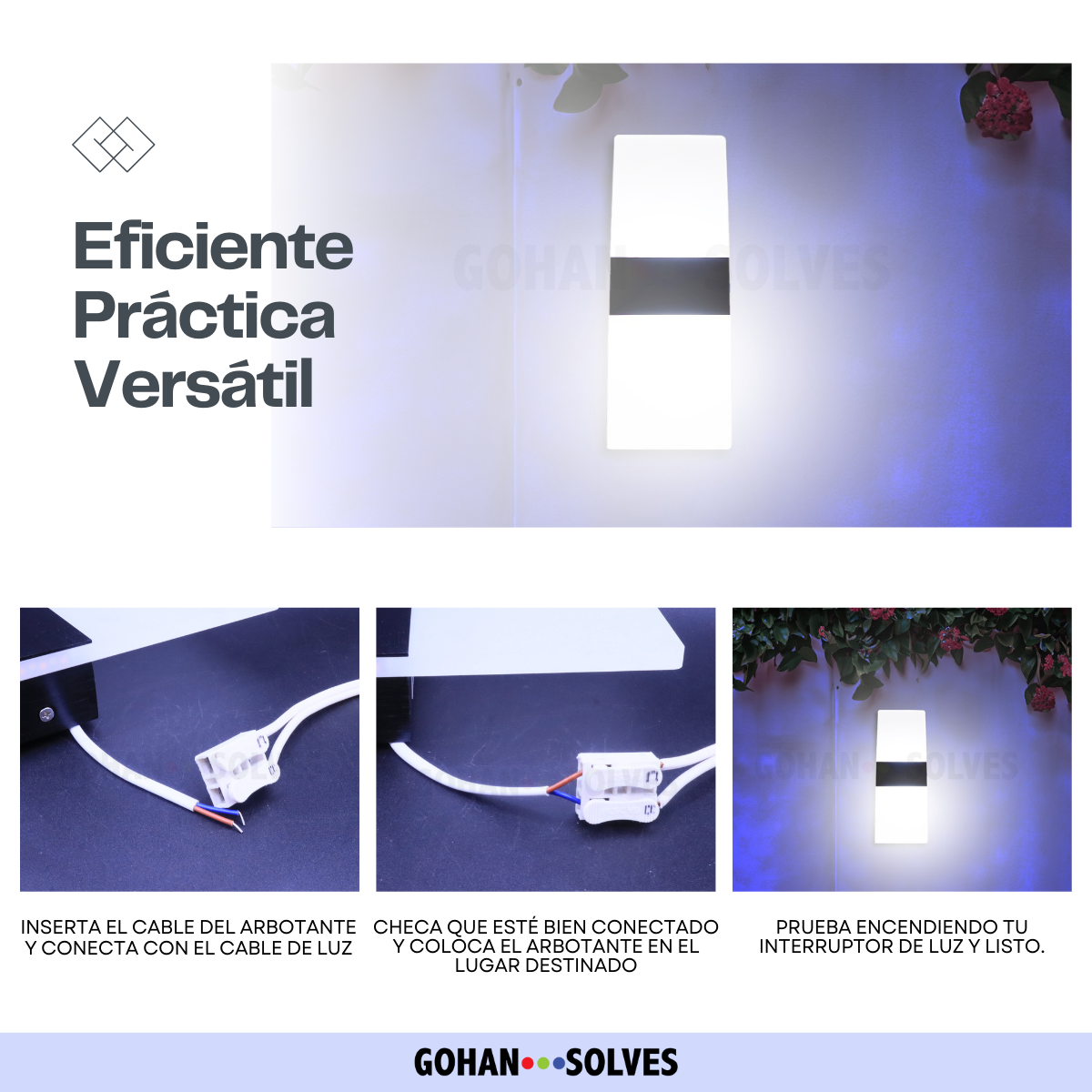 Foto 5 pulgar | Lámpara Luz Led Arbotante 3 Tonos Pantalla Doble Decorativo