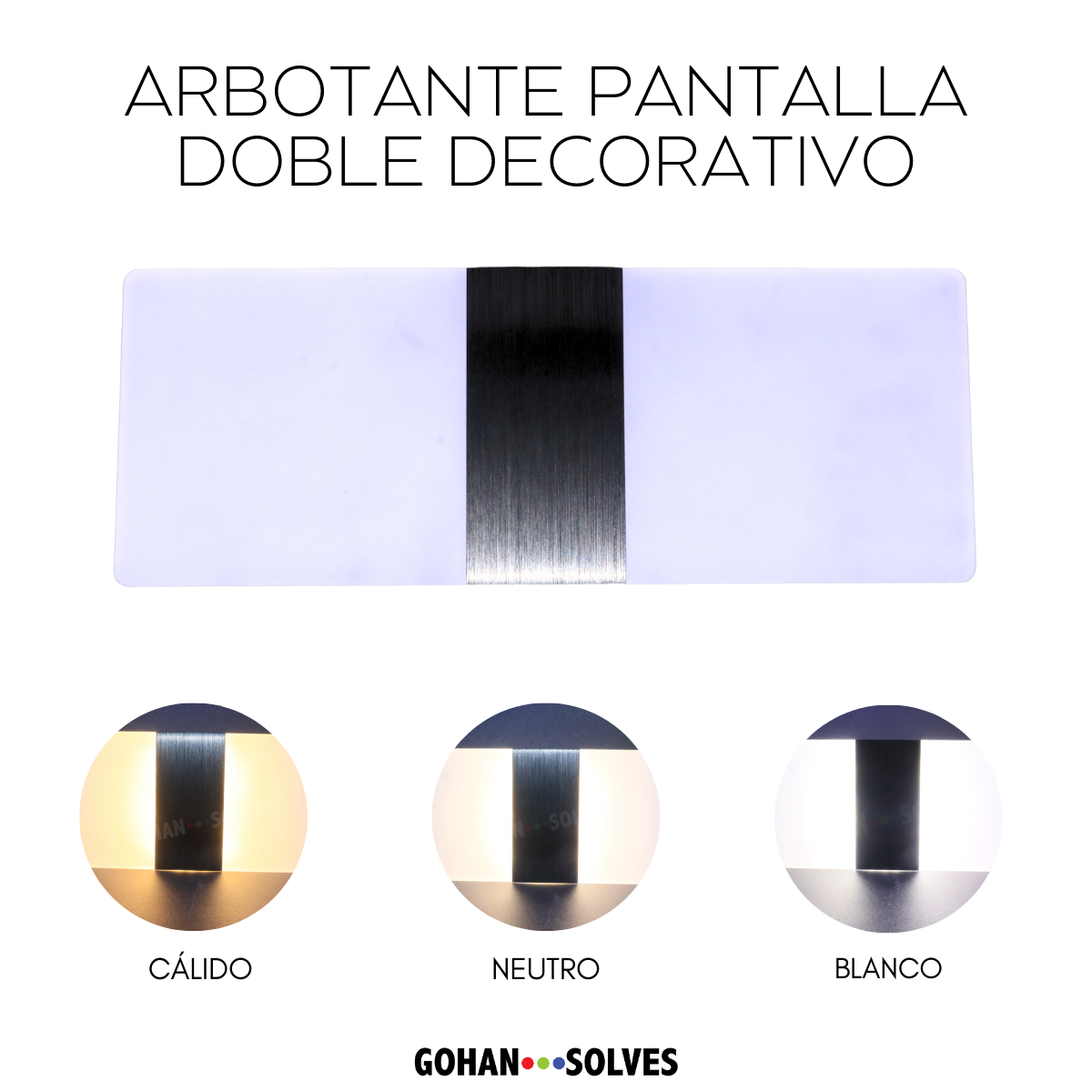 Foto 5 | Lámpara Luz Led Arbotante 3 Tonos Pantalla Doble Decorativo