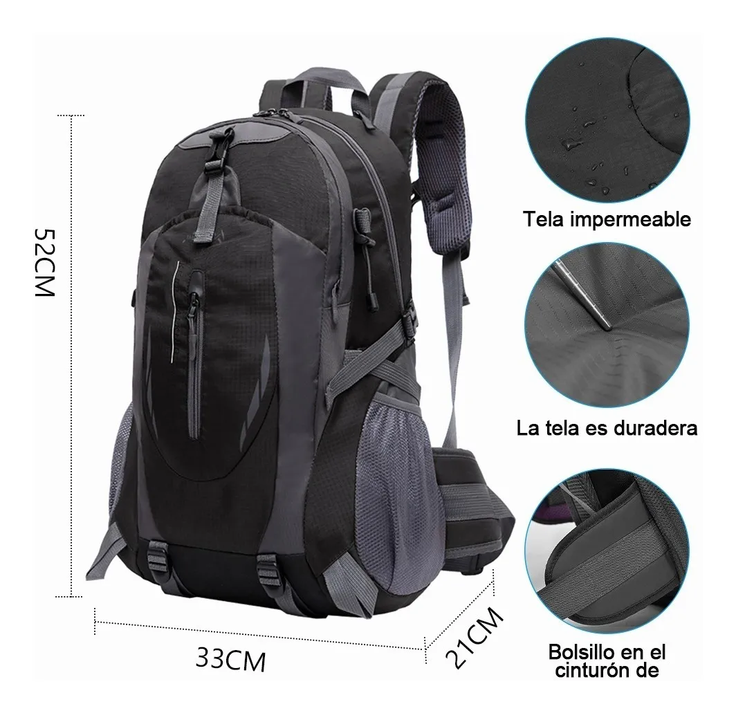 Foto 2 | Mochila de Deporte Malubero color Negro Impermeable  para Actividades al Aire Libre