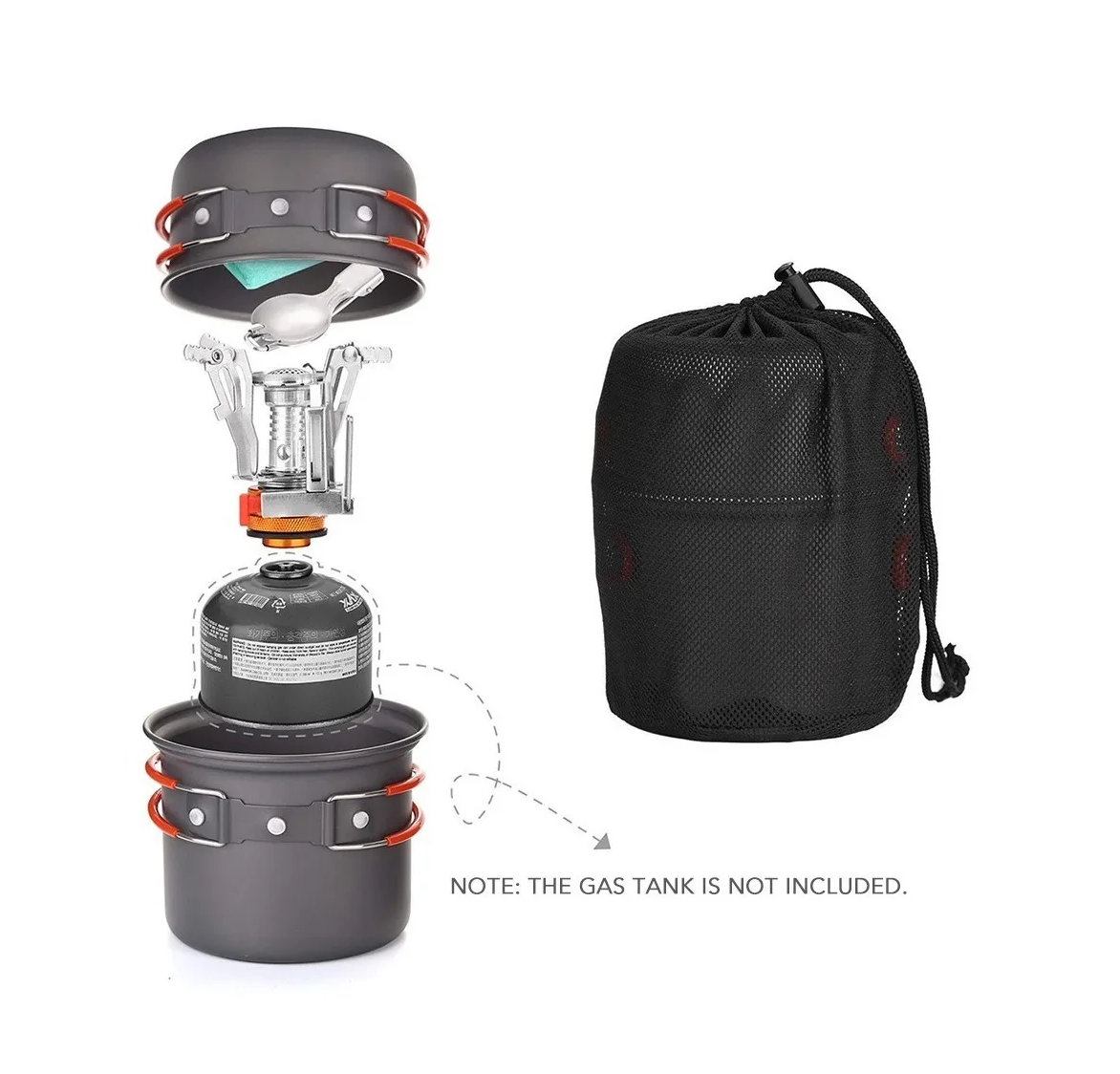 Foto 4 pulgar | Utensilios de Cocina para Campamento Equipo con Estufa de Cámping