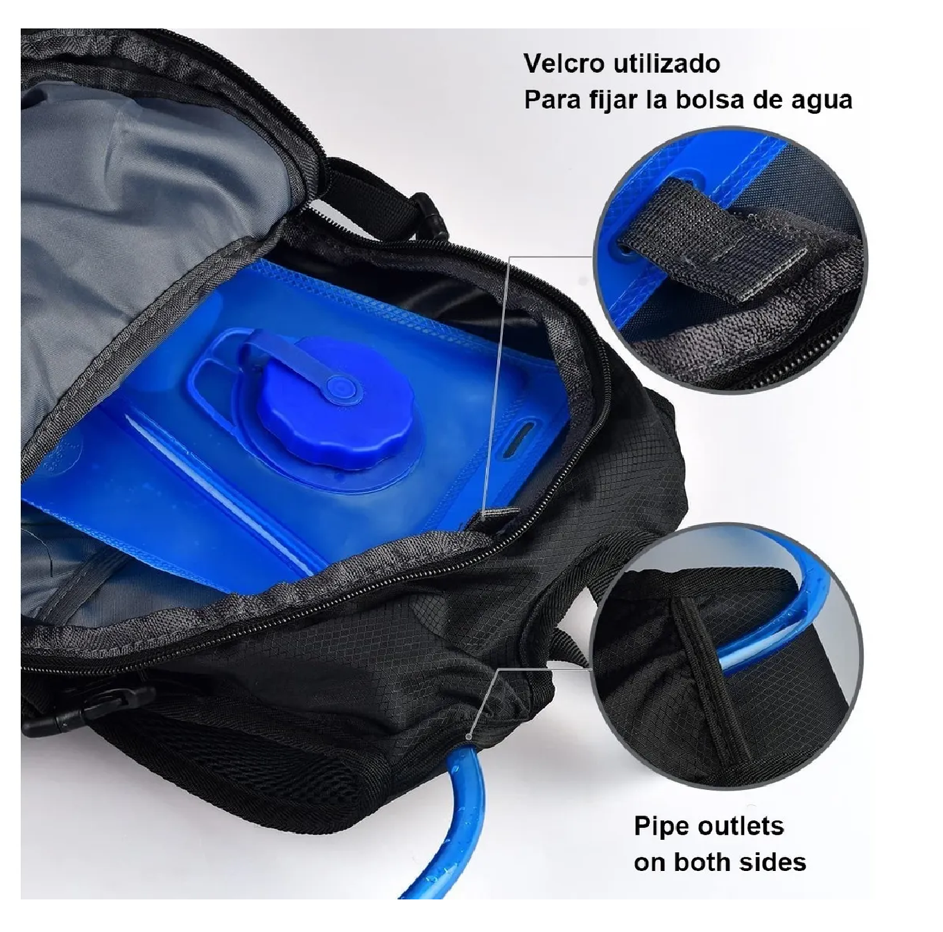 Foto 4 pulgar | Mochila Hidratación Multifunción color Negro