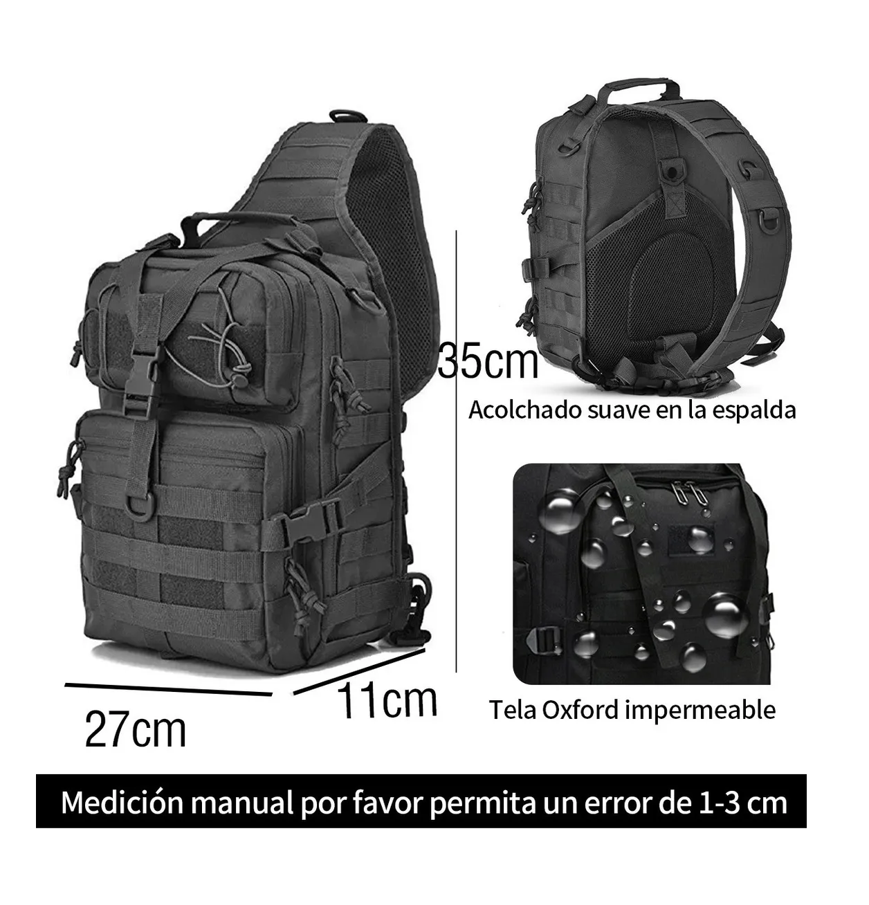 Foto 3 pulgar | Mochila Táctica Militar Multiusos Eo Safe Imports Esi-238 color Negro