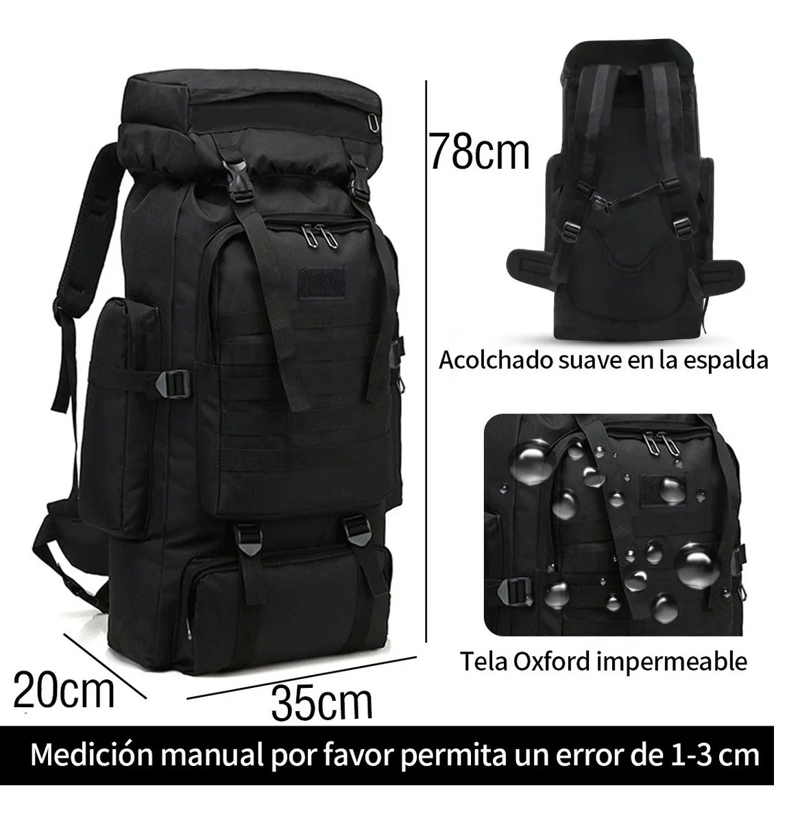 Foto 4 pulgar | Mochila Táctica EO Safe Imports ESI-223 Multifunción color Negro