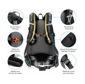 Foto 3 | Mochila Impermeable Eo Safe Imports ESI-506 color Negro para Senderismo