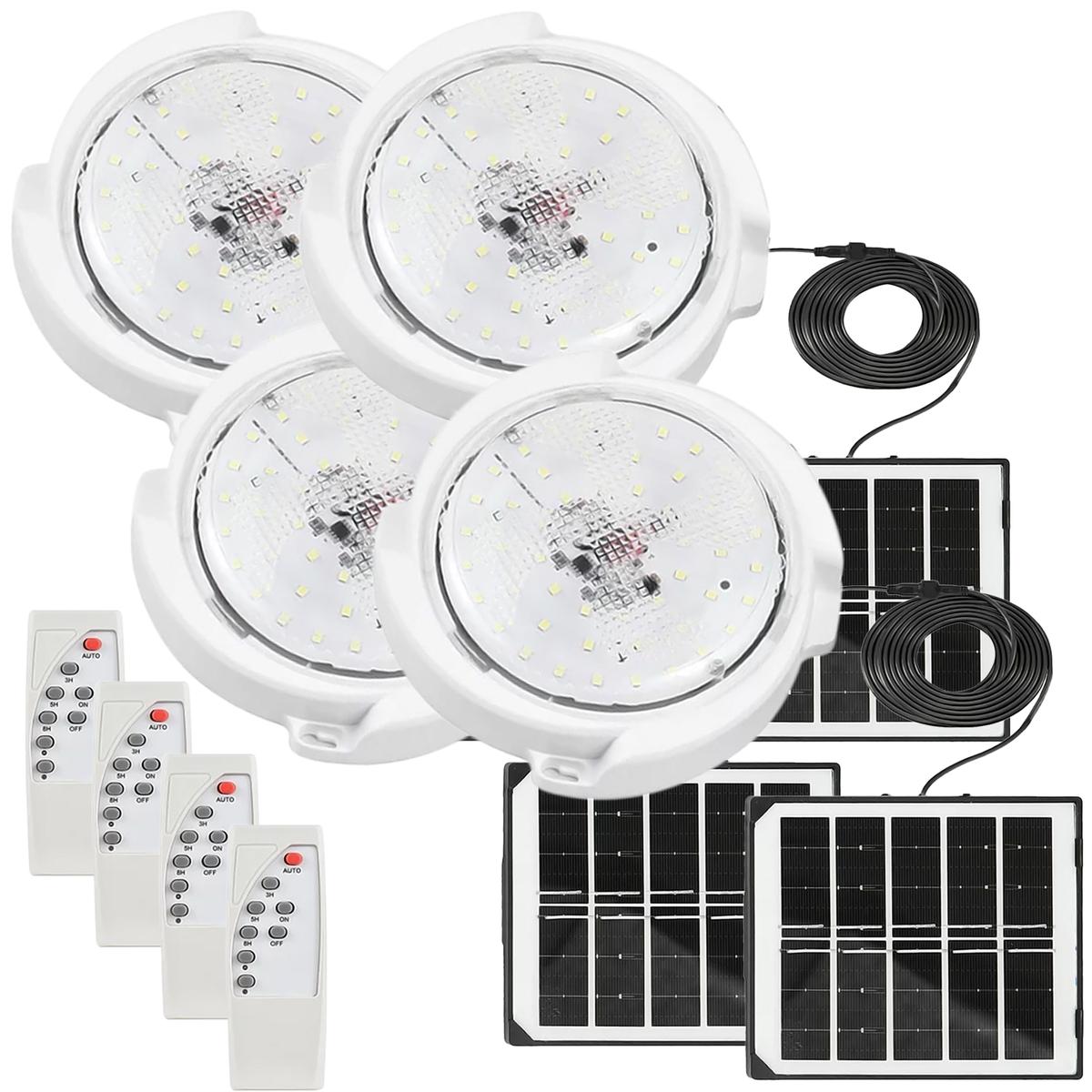 Lampara Solar De Techo Ventdepot Mxdco-004 4kits Blanco