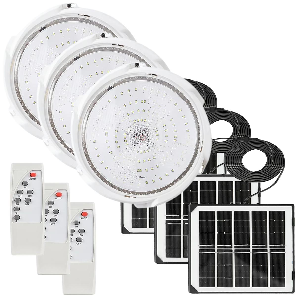 Lampara Solar Led Mayor Autonomía Ventdepot Mxdli-003 3kits Blanco