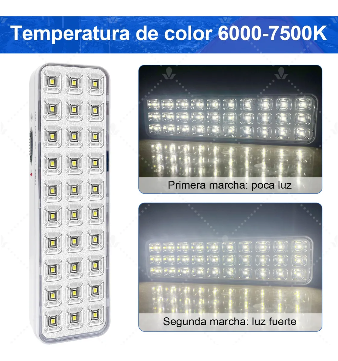 Foto 4 pulgar | Lámpara De Emergencia Belug 30 Leds Batería Recargable Blanca