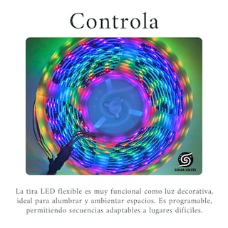 Foto 4 | Tira Led Rgb Pixel Programable, Fondo Negro, 5m, Control Bluetooth, Efecto Rayo -