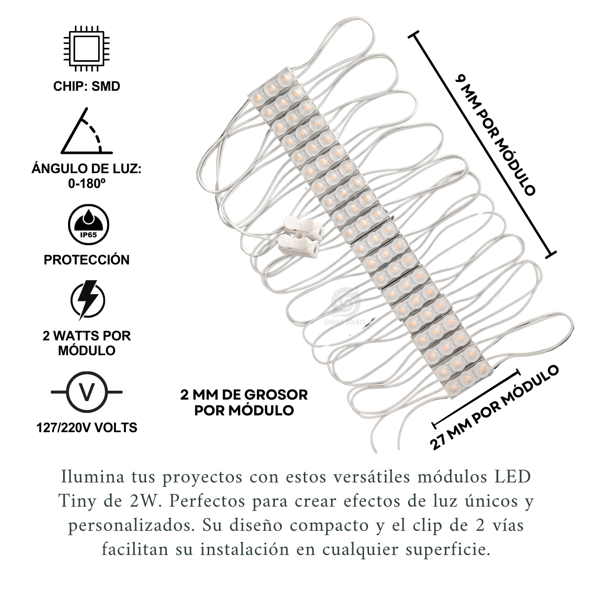 Foto 6 | 20 Módulos Directos, Tiny Led, 2w, Luz 180°, Ideal Proyectos De Iluminación, Chip Smd 27/220v