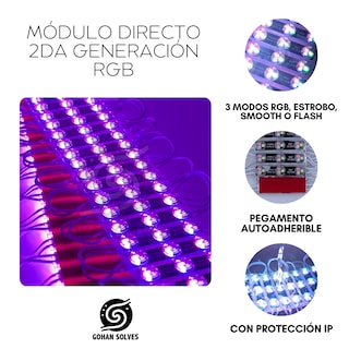 Foto 2 | 10 Módulos Led Rgb Ip68 Gen2 Iluminación Versátil Interior Exterior, Personalizable 3 Modos, Resistente Agua/polvo