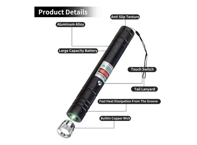 Foto 5 | Carga Xtellar Usb Patrón Puntero Láser Verde Recargable Verde 5000mw