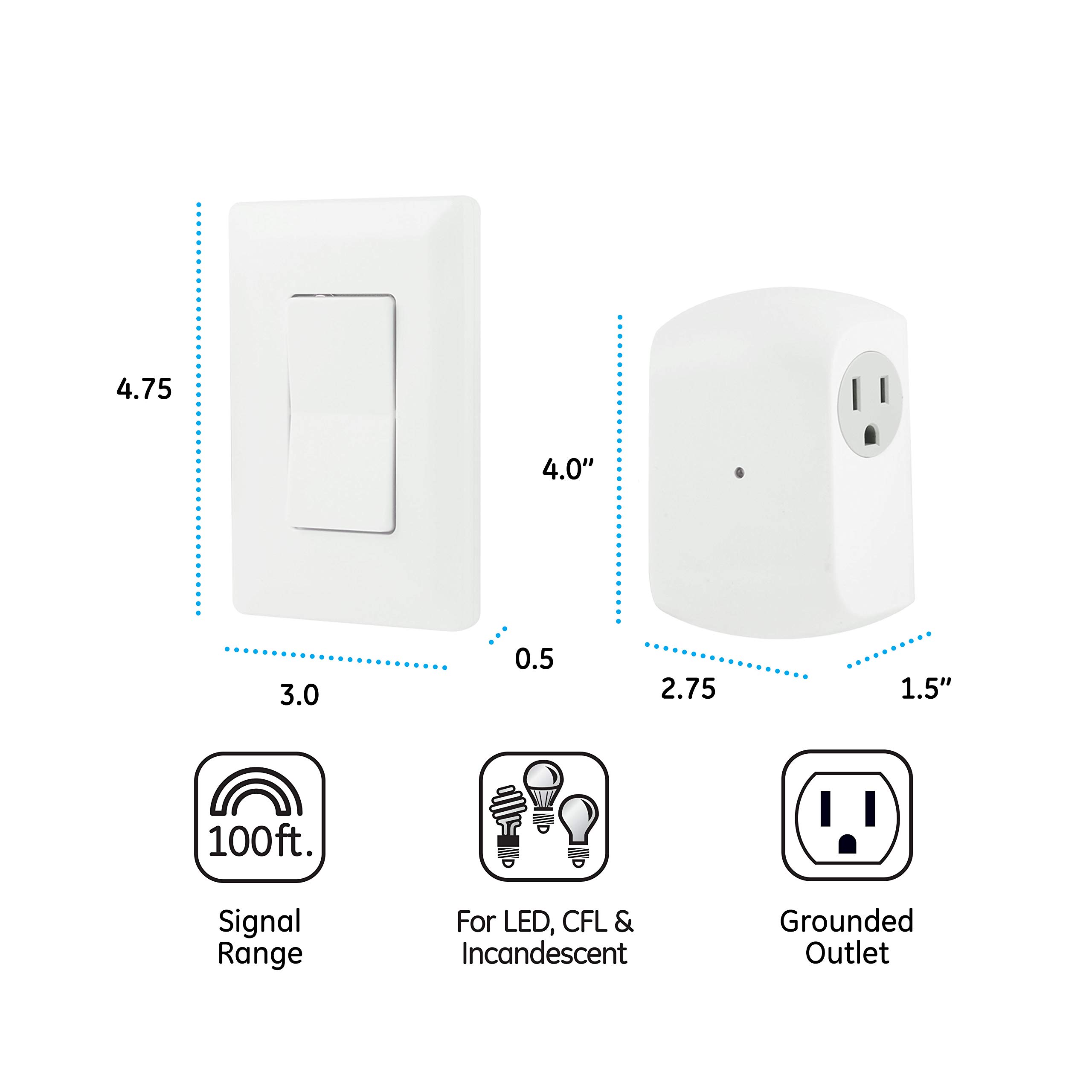 Foto 3 | Interruptor De Pared Remoto Inalámbrico Y Control De Luces Ge 18279 - Venta Internacional.