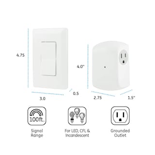 Foto 3 | Interruptor De Pared Remoto Inalámbrico Y Control De Luces Ge 18279 - Venta Internacional.