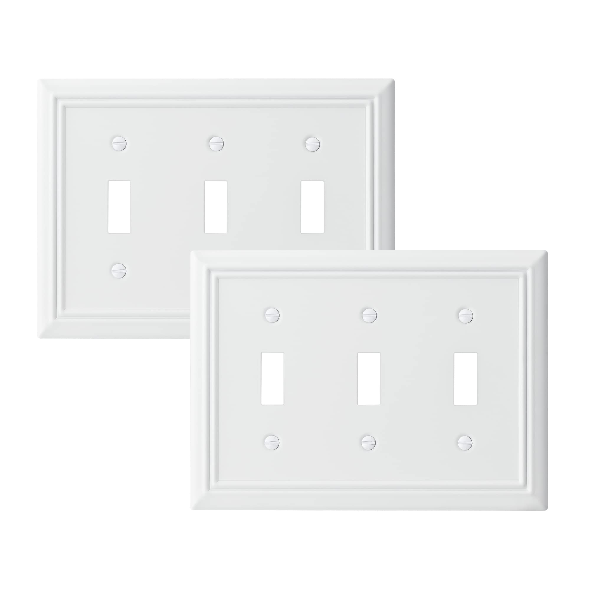 Tapa Para Interruptor De Luz Dewenwils Triple Toggle, Color Blanco, 2 Unidades - Venta Internacional.