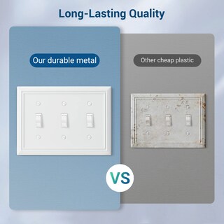 Foto 2 | Tapa Para Interruptor De Luz Dewenwils Triple Toggle, Color Blanco, 2 Unidades - Venta Internacional.