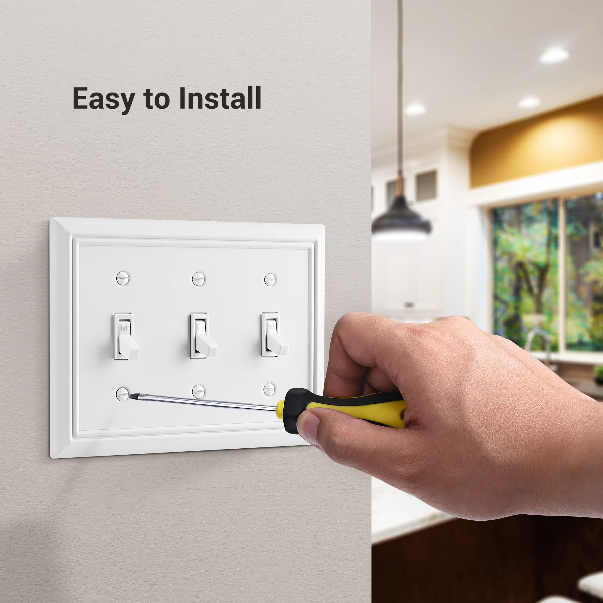 Foto 5 pulgar | Tapa Para Interruptor De Luz Dewenwils Triple Toggle, Color Blanco, 2 Unidades - Venta Internacional.