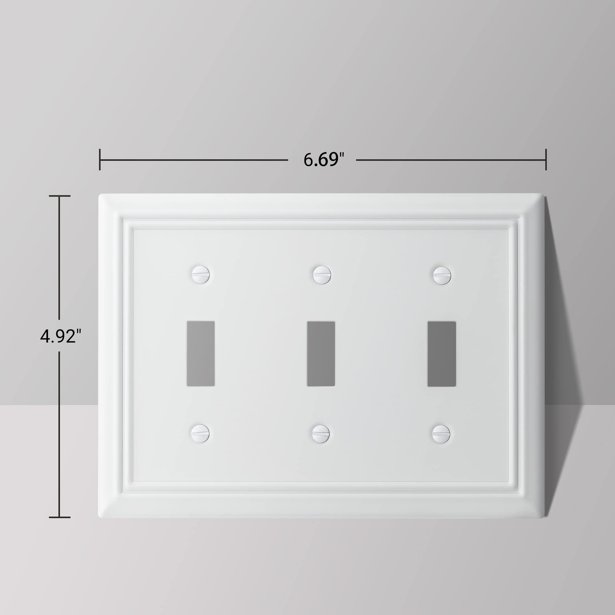 Foto 7 pulgar | Tapa Para Interruptor De Luz Dewenwils Triple Toggle, Color Blanco, 2 Unidades - Venta Internacional.