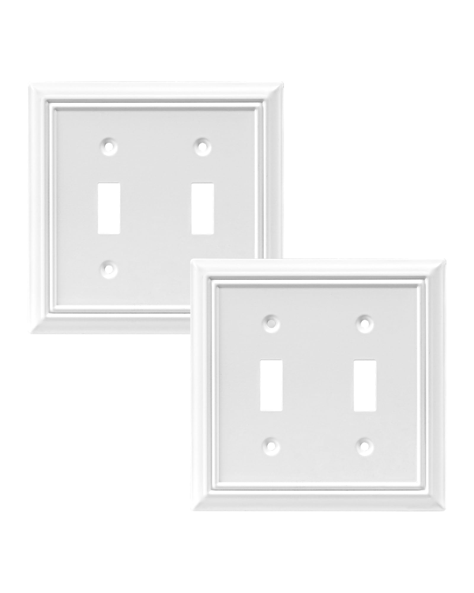 Tapa De Placa De Interruptores Dewenwils, Doble Palanca, 2 Elementos, Blanca - Venta Internacional.