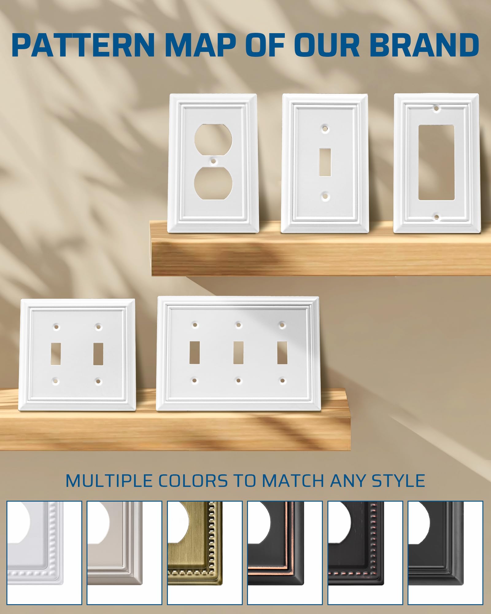 Foto 7 | Tapa De Placa De Interruptores Dewenwils, Doble Palanca, 2 Elementos, Blanca - Venta Internacional.