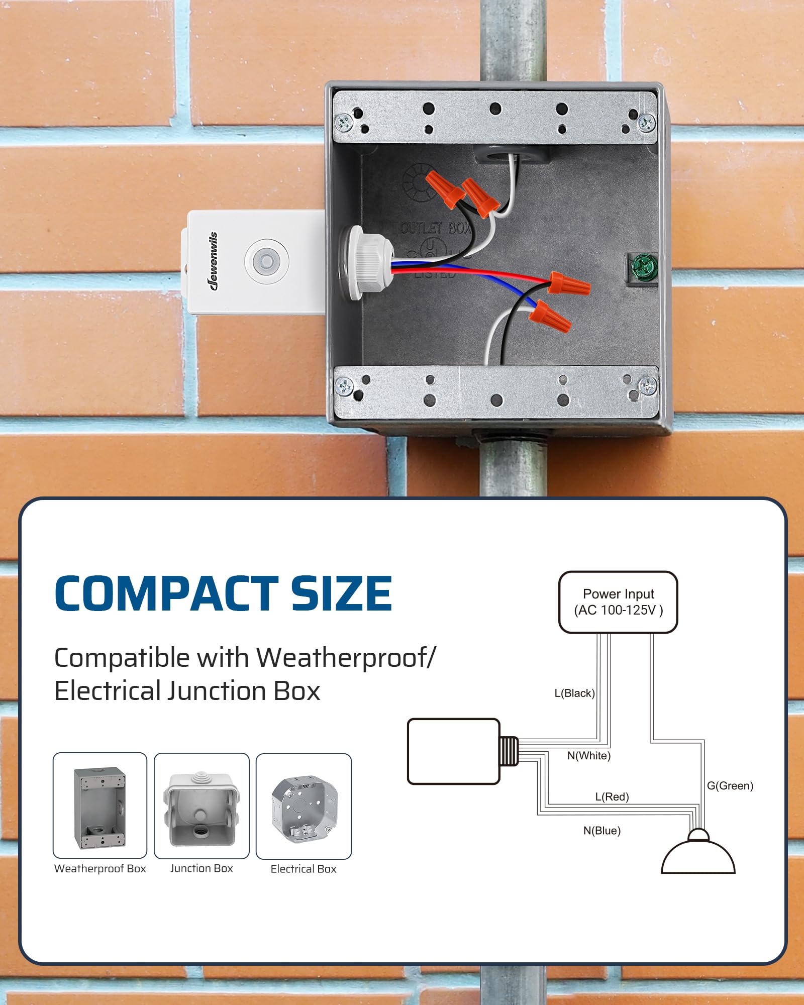 Foto 7 pulgar | Interruptor De Luz Inalámbrico Dewenwils Outdoor Indoor 15a Ip65 - Venta Internacional.