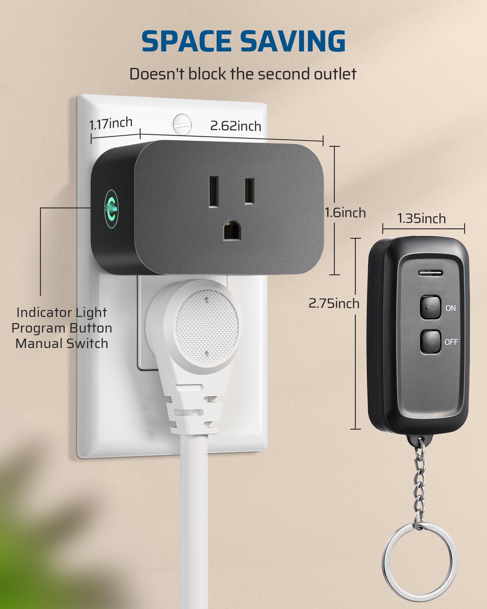 Foto 6 pulgar | Interruptor De Luz Inalámbrico Dewenwils Con Toma De Control Remoto - Venta Internacional.
