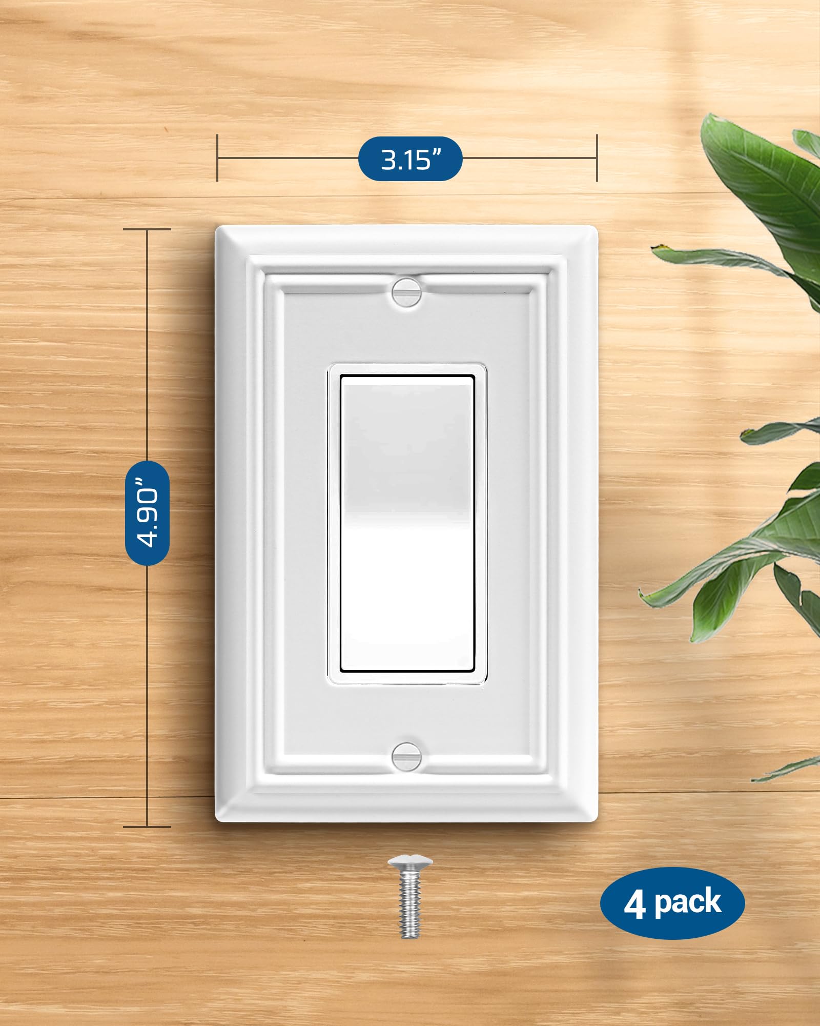 Foto 3 | Cubierta Para Placa De Interruptor Dewenwils, Decorador Individual, 1 Elemento (paquete De 4) - Venta Internacional.