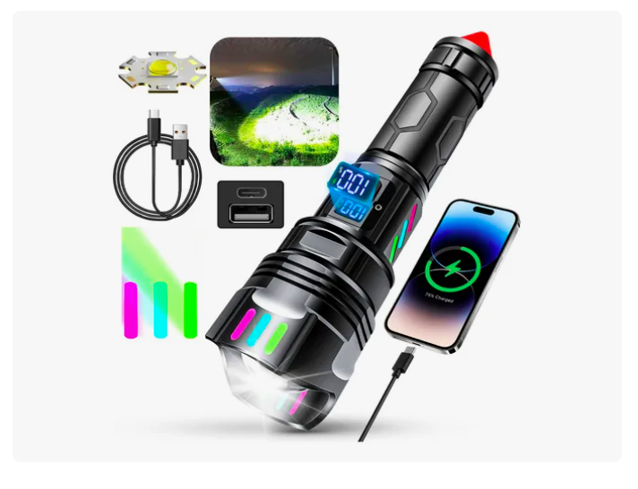 Foto 2 pulgar | Xtellar Linterna 4 En 1 Recargable Con Power Bank, 200000lm De Potencia Luminosa Para Outdoor Y Emergencias
